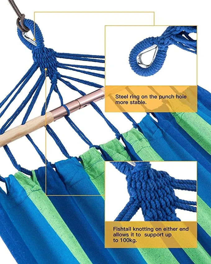 Cargue la imagen en el visor de la galería, Hamaca plegable KingCamp portátil con palo de madera