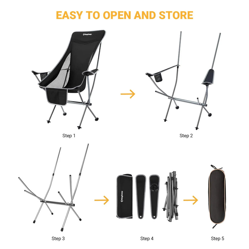 Cargue la imagen en el visor de la galería, KingCamp CAMELLIA Set of 2 Ultralight Camping Chair Easy to Open and Store