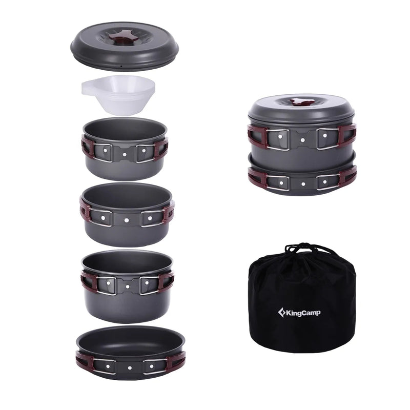 Cargue la imagen en el visor de la galería, KingCamp Climber III Hard-anodized Aluminum Cookware Set