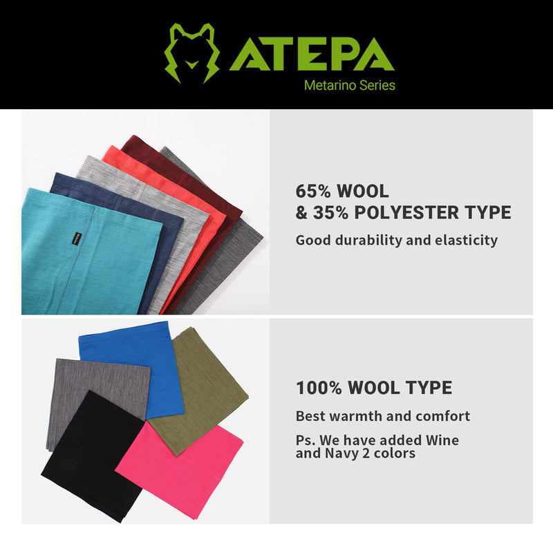 Cargue la imagen en el visor de la galería, METARINO Polainas de cuello Calentador de cuello de lana Mascarilla facial ligera