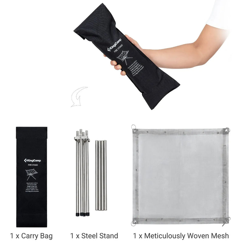 Load image into Gallery viewer, KingCamp Fire Stand Stainless Steel Bonfire Rack