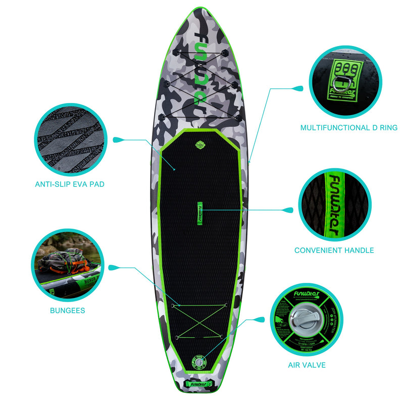 Load image into Gallery viewer, Camouflage Inflatable Stand Up Paddle Board 10'8inch