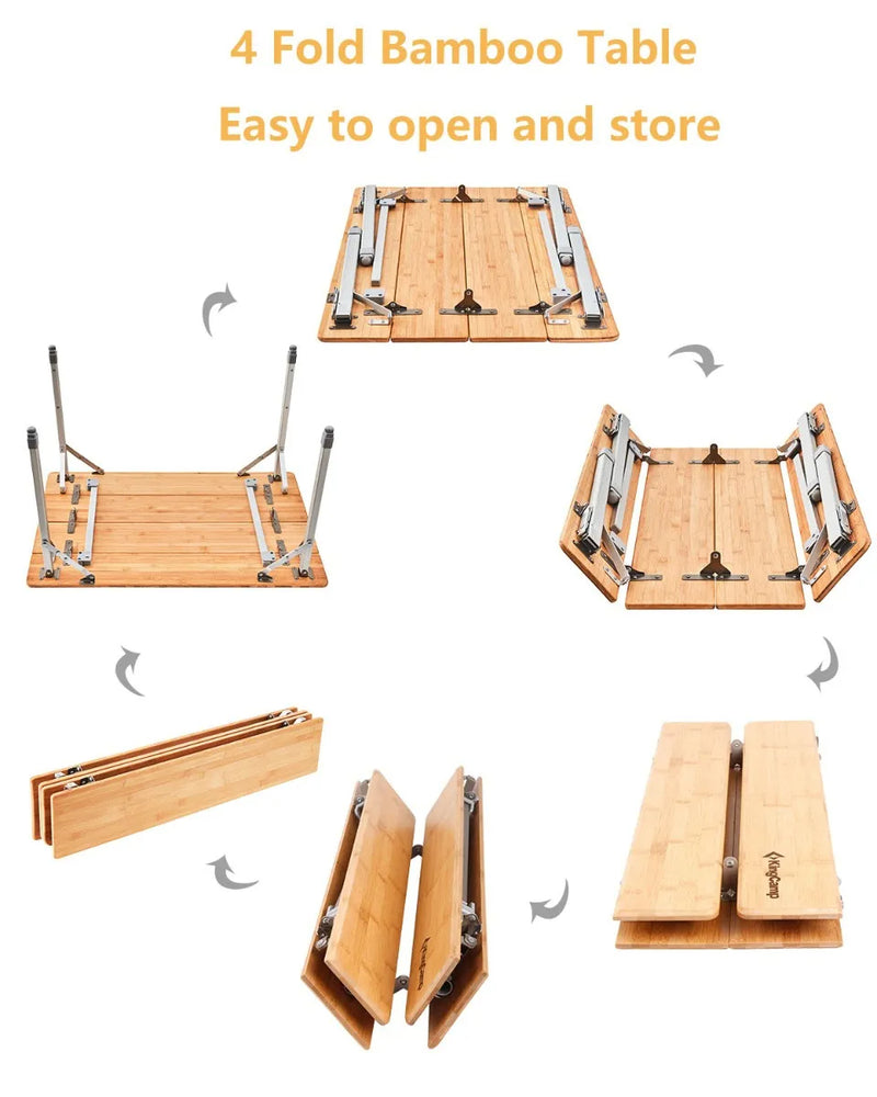 Load image into Gallery viewer, KingCamp 4-Folding Bamboo Table