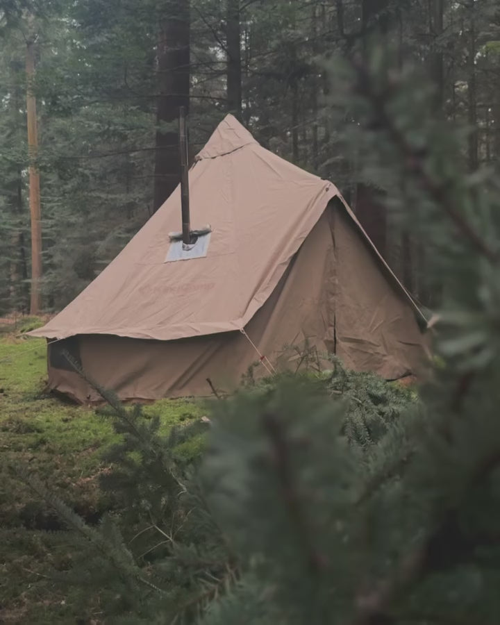 Load and play video in Gallery viewer, KingCamp KHAN 4-6 Person Camping Hot Tent