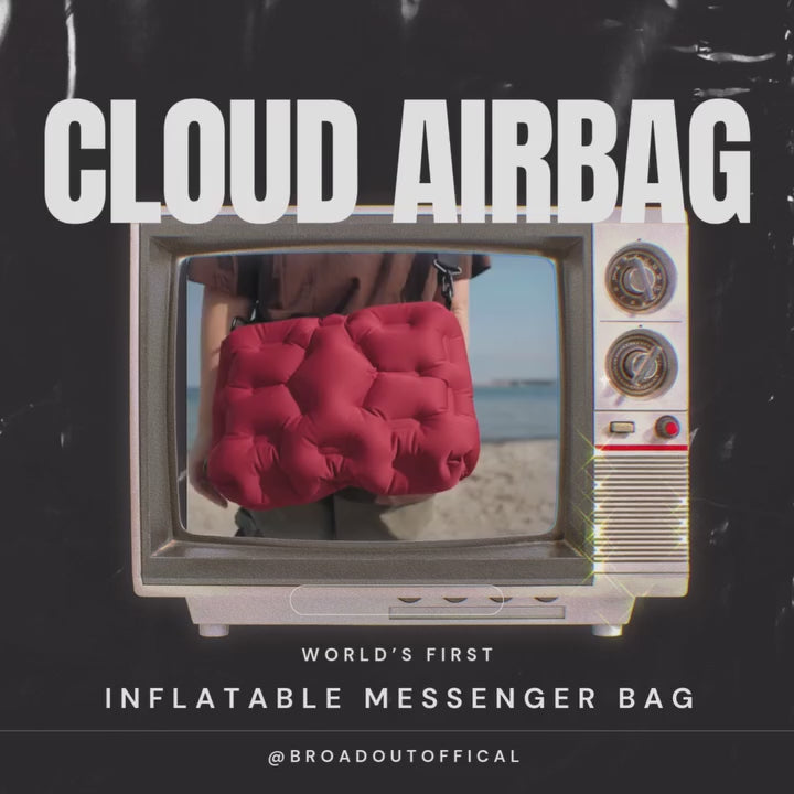 Load and play video in Gallery viewer, ATEPA Cloud AirBag – Ultra-Light Inflatable Shoulder Bag, Pillow, Lumbar Support & Cushion Red