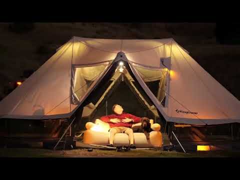 Load and play video in Gallery viewer, KingCamp Double Inflatable Sofa with Foot Pump