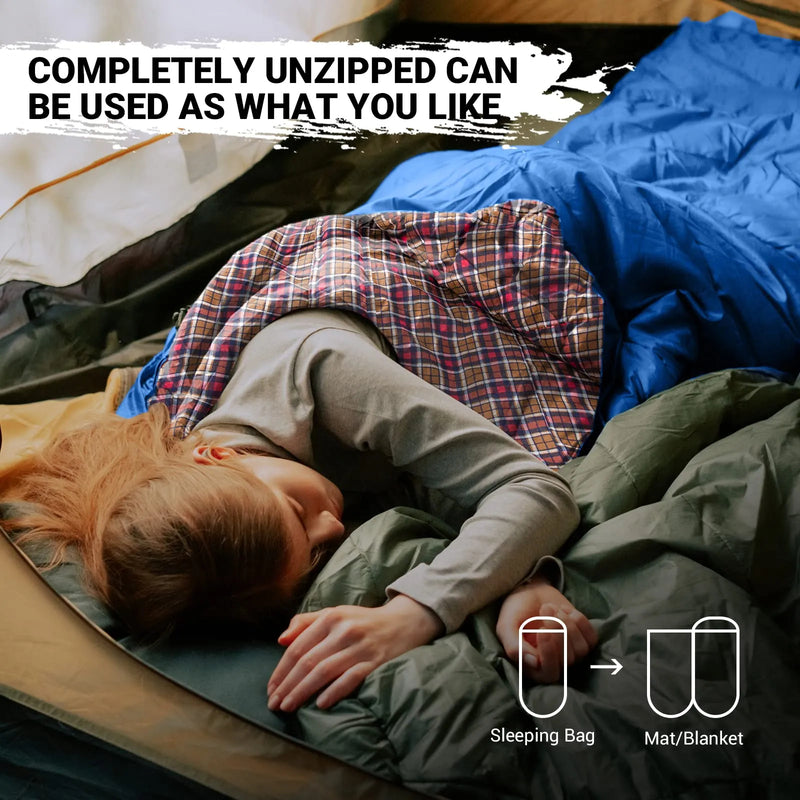 Load image into Gallery viewer, KingCamp FREESPACE 300S Kids Sleeping Bag-Envelope With Hood