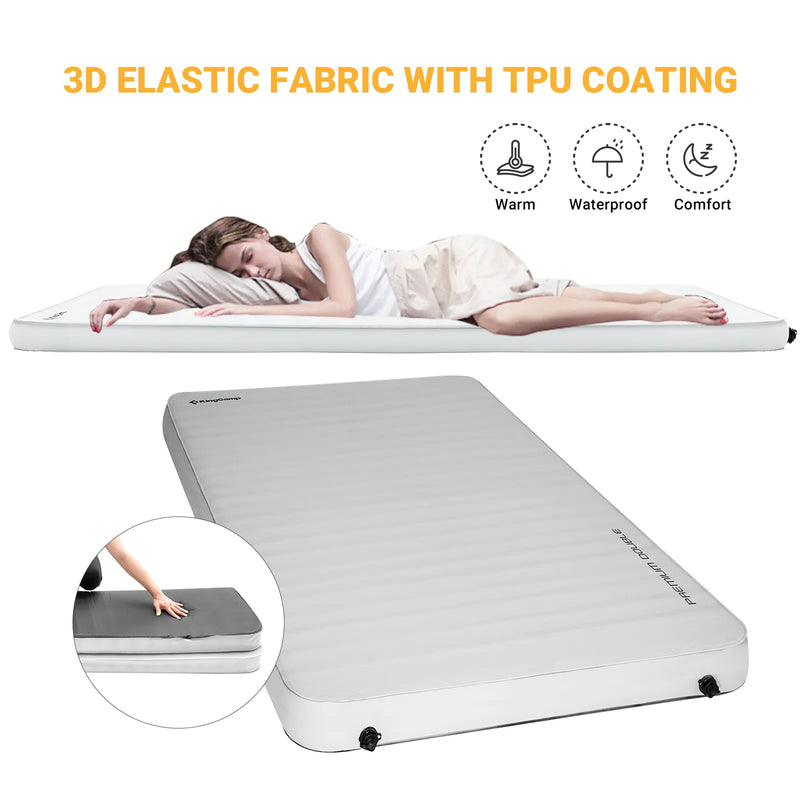 Load image into Gallery viewer, KingCamp PREMIUM Double 7.5 cm Thick Self-Inflating Camping Mattress R Value 7.5