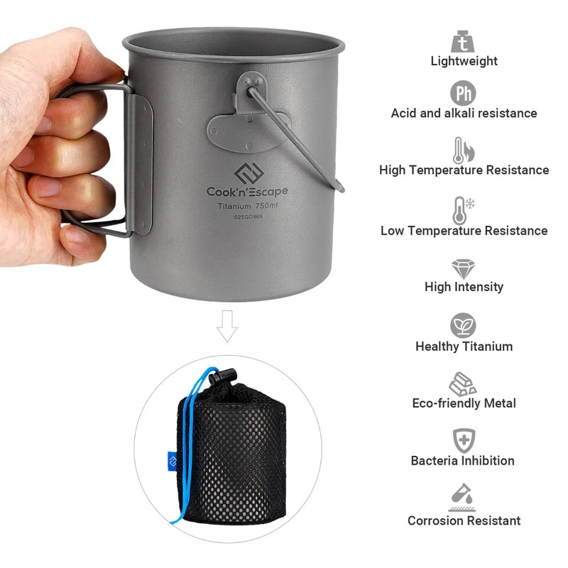 Cargue la imagen en el visor de la galería, Cook'n'Escape 750ml Titanium Soloist Titanium Pot