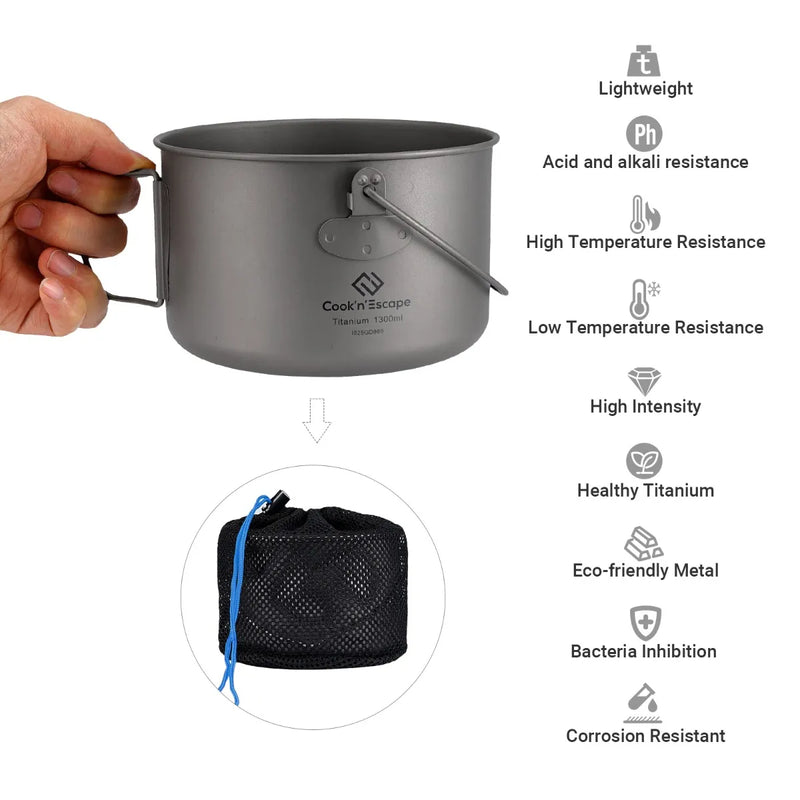 Load image into Gallery viewer, Cook'n'Escape 1300ml Titanium Hanging Pot