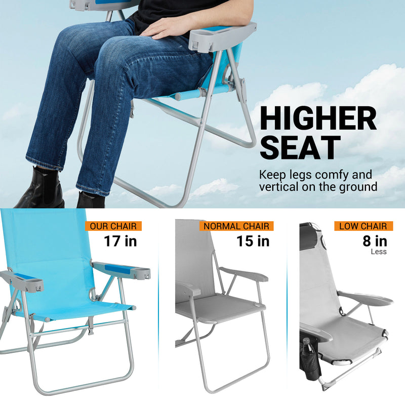 Load image into Gallery viewer, WEJOY Oversized Beach Chair 5 Adjustable High Backrests