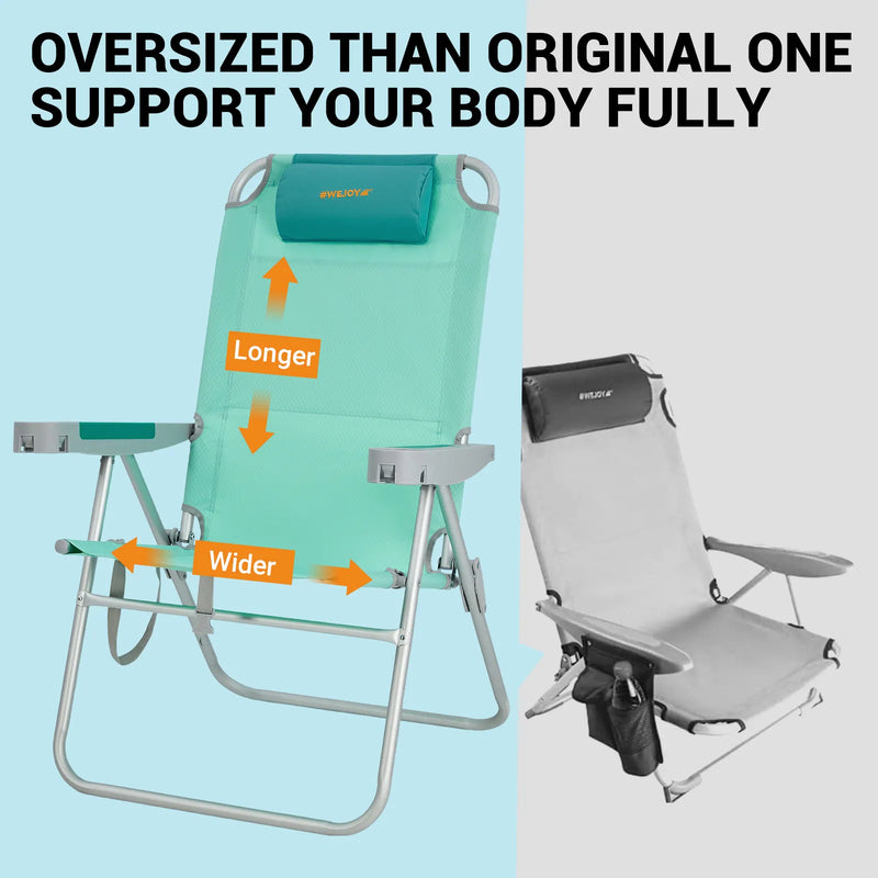 Load image into Gallery viewer, WEJOY Oversized Beach Chair 5 Adjustable High Backrests