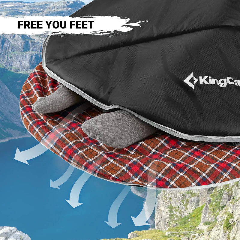Load image into Gallery viewer, KingCamp FREESPACE 300S Kids Sleeping Bag-Envelope With Hood