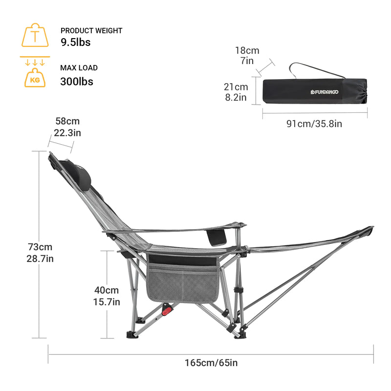 Load image into Gallery viewer, FUNDANGO Folding Recliner Chair Lounge Chair