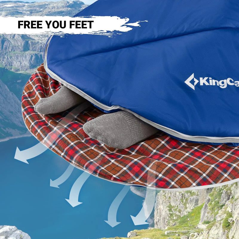 Load image into Gallery viewer, KingCamp FREESPACE 300S Kids Sleeping Bag-Envelope With Hood