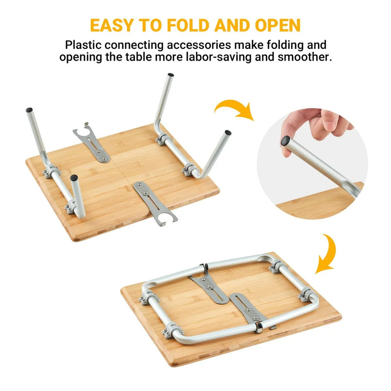 Cargue la imagen en el visor de la galería, WEJOY BAMBOO 4030 Mini mesa de bambú con soporte para vasos