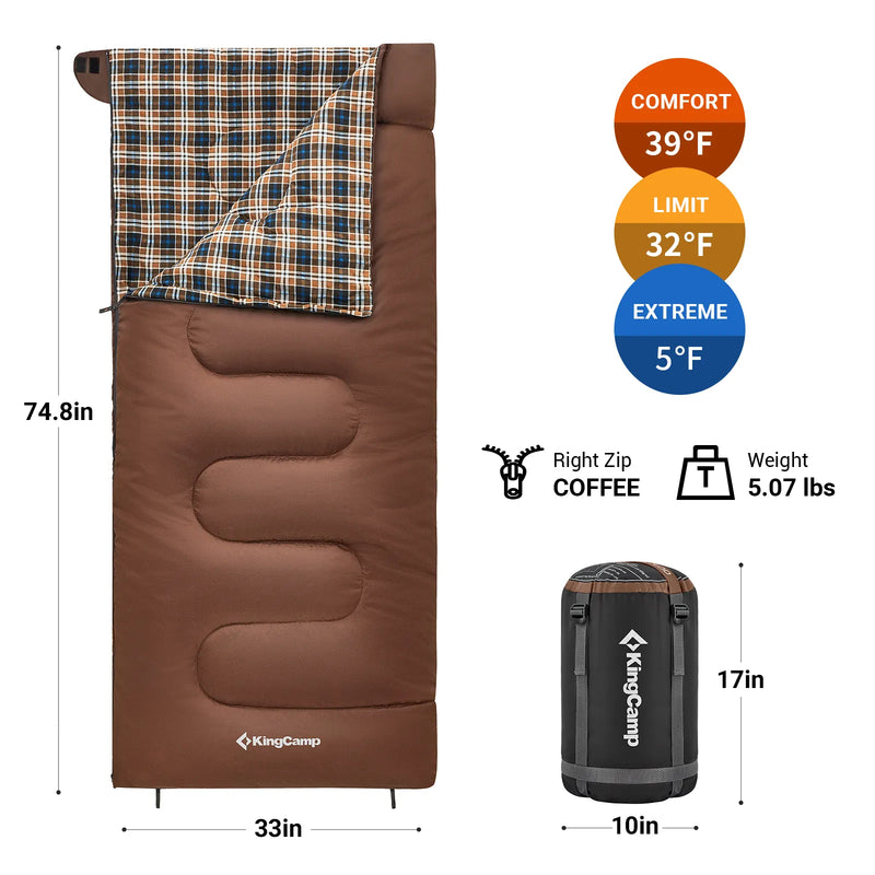 Load image into Gallery viewer, KingCamp SNOWFLAKE 400 Sleeping Bag-Envelope
