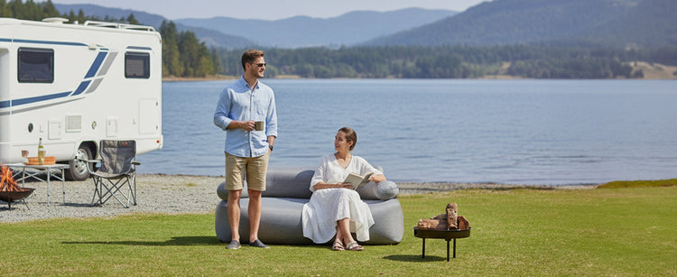 Double Camping Inflatable Couch, Folding Air Sofa with Pump