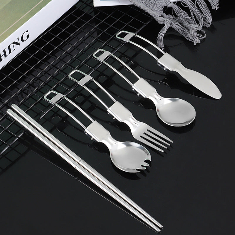 Load image into Gallery viewer, KinWild Travel Utensil Set Fork Steak Knives Folding
