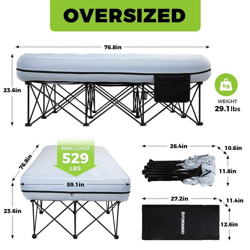 Load image into Gallery viewer, FUNDANGO Queen Camping Cot with Detachable Air Mattress
