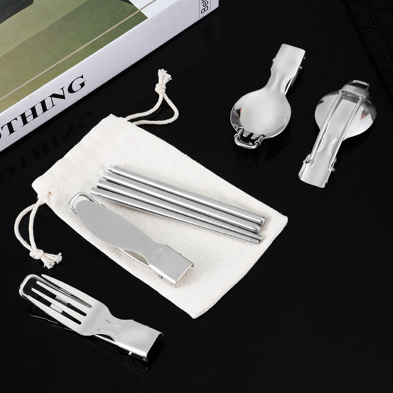 Load image into Gallery viewer, KinWild Travel Utensil Set Fork Steak Knives Folding
