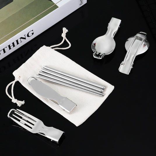 KinWild Travel Utensil Set Fork Steak Knives Folding