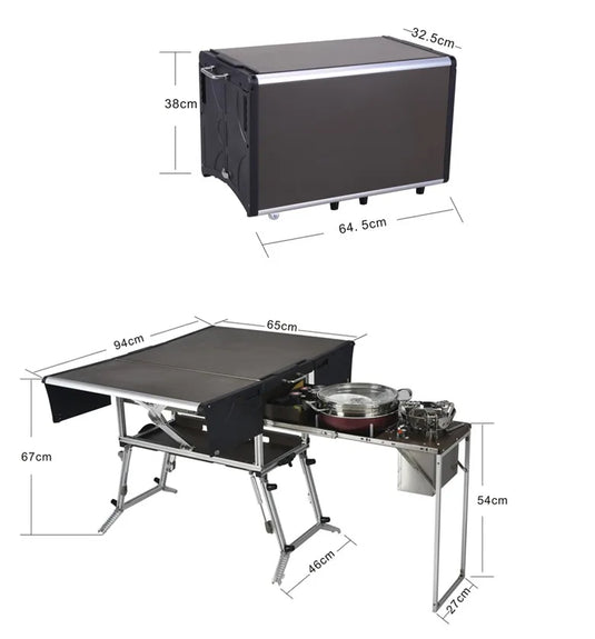 BULIN C650 Portable Kitchen Gas Stove Desk with Folding Stool óJ