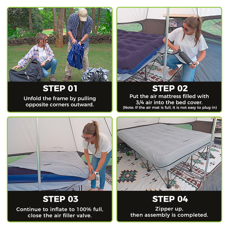 Load image into Gallery viewer, FUNDANGO Queen Camping Cot with Detachable Air Mattress

