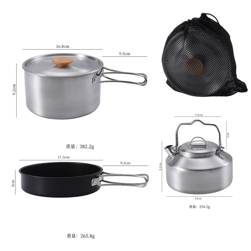 Load image into Gallery viewer, KinWild Stainless Steel Camp Cook Set
