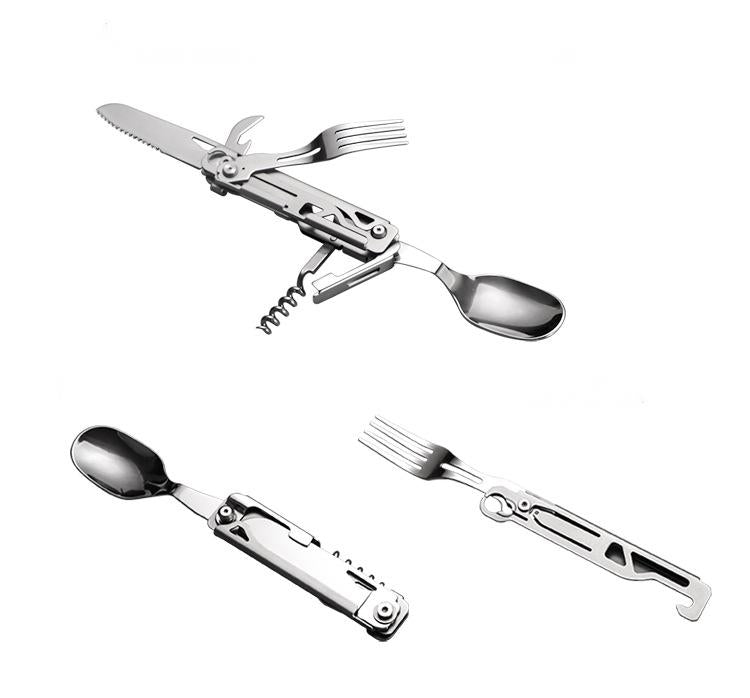 Load image into Gallery viewer, KinWild Outdoor Folding Tableware Stainless Knife Fork Spoon

