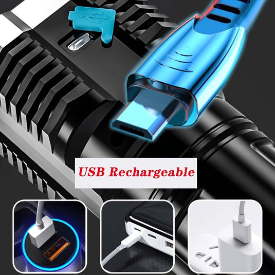 4 Modes USB Rechargeable Flashlights