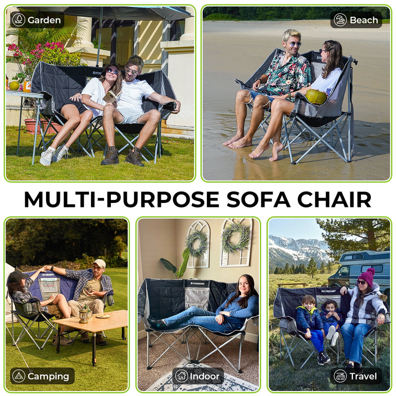 Load image into Gallery viewer, FUNDANGO Double Sofa Chair Loveseat Camping Chairs
