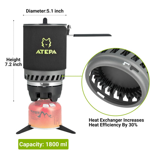 ATEPA TREKKER Portable Backpacking Stove 0.9L/1.8L