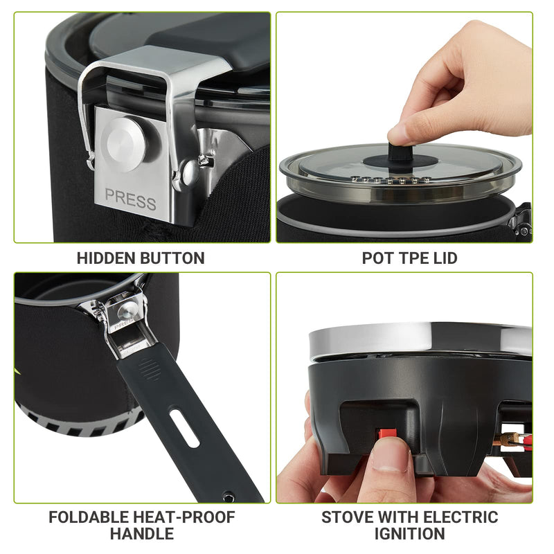 Load image into Gallery viewer, ATEPA TREKKER Portable Backpacking Stove 0.9L/1.8L
