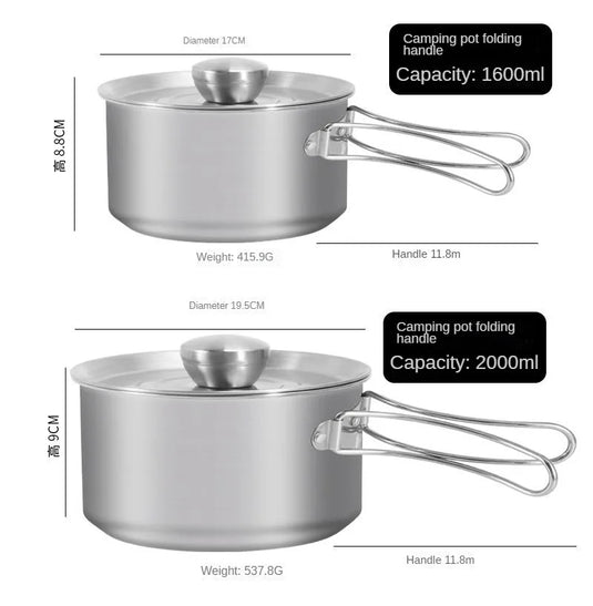 KinWild 18pcs Cooking Pots Set Kettle Tableware