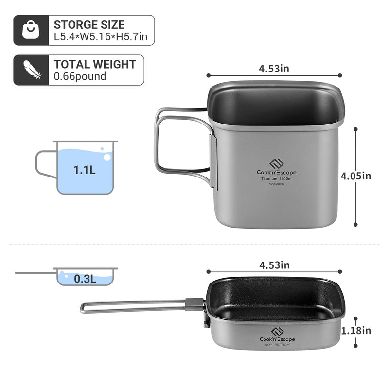 Load image into Gallery viewer, Cook&#39;n&#39;Escape Mount Logan Cookset Titanium cookset
