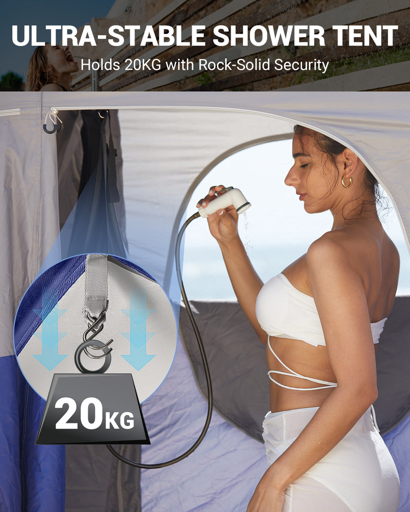 Load image into Gallery viewer, KingCamp Single Privacy Shelter | Pop-Up Camping Shower Tent with UPF50+ Sun Protection, XL 5.5x5.5ft Interior for Portable Toilet, Changing Room &amp; Outdoor Shower Navy
