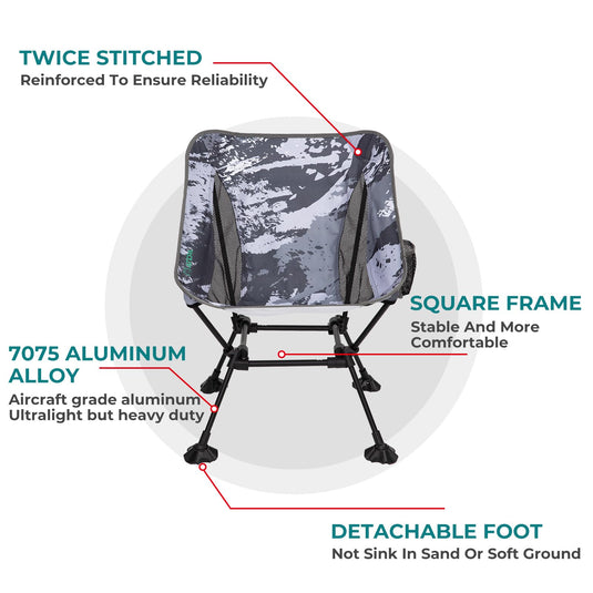 ATEPA Ultralight Square Tall Camping Chair