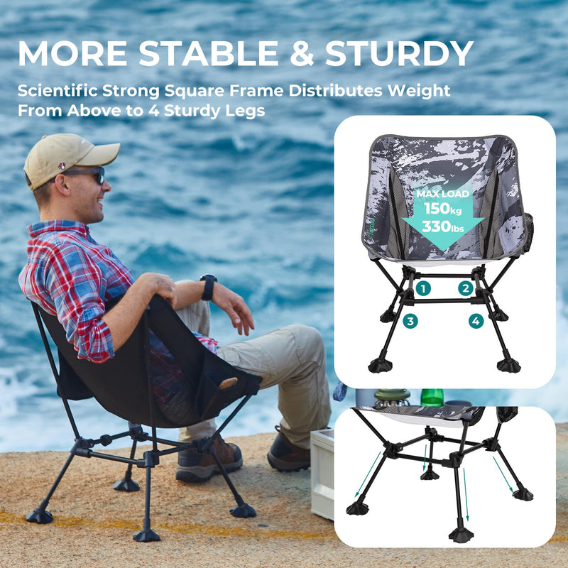 Load image into Gallery viewer, ATEPA Ultralight Square Tall Camping Chair
