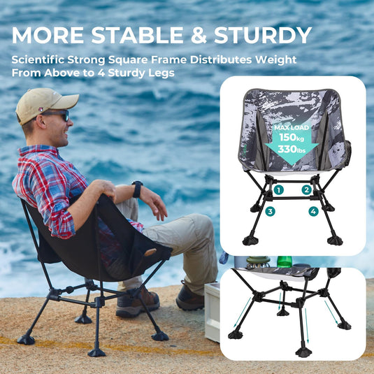 ATEPA Ultralight Square Tall Camping Chair