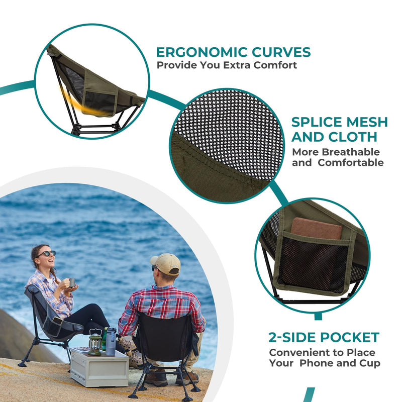 Load image into Gallery viewer, ATEPA Ultralight Square Tall Camping Chair
