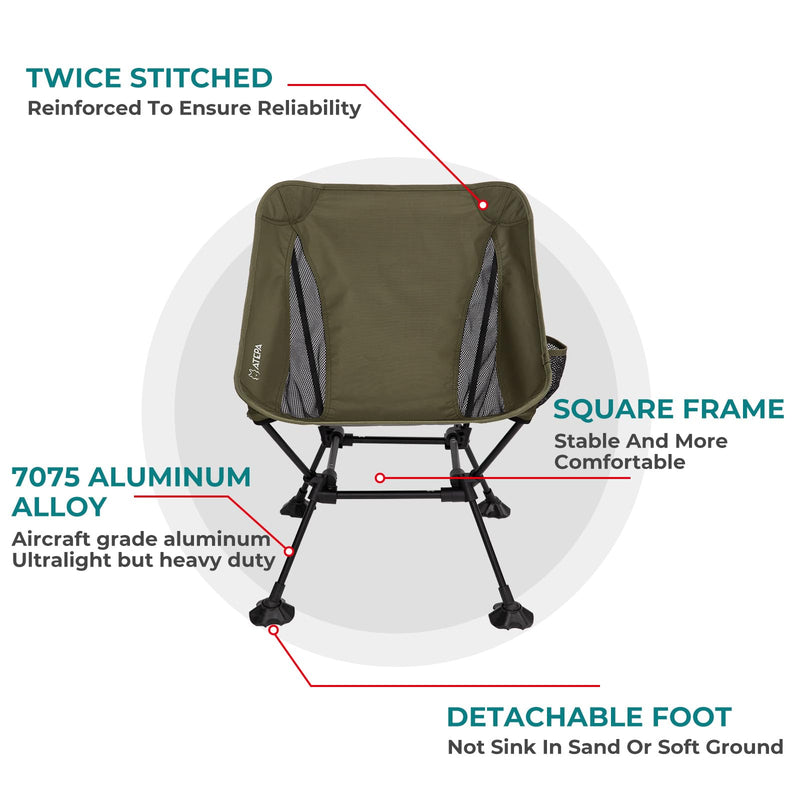 Load image into Gallery viewer, ATEPA Ultralight Square Tall Camping Chair
