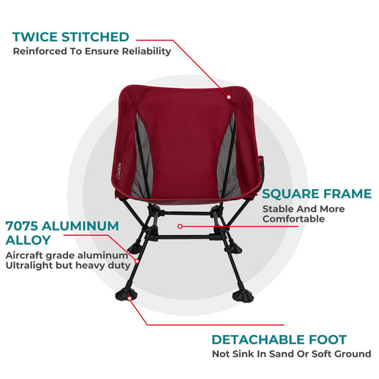 ATEPA Ultralight Square Tall Camping Chair