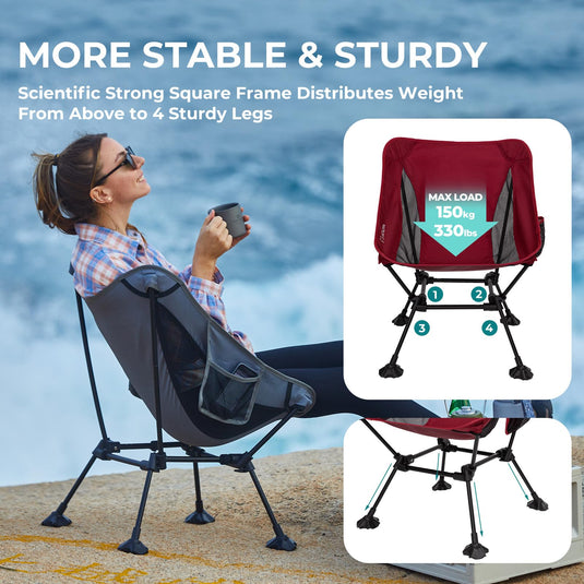 ATEPA Ultralight Square Tall Camping Chair