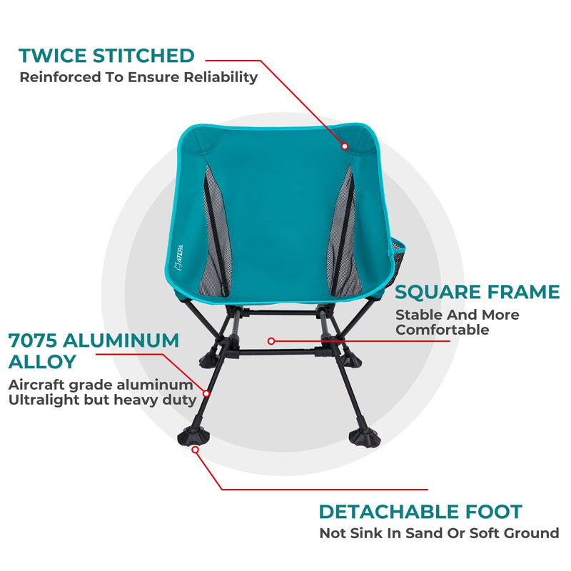 Load image into Gallery viewer, ATEPA Ultralight Square Tall Camping Chair
