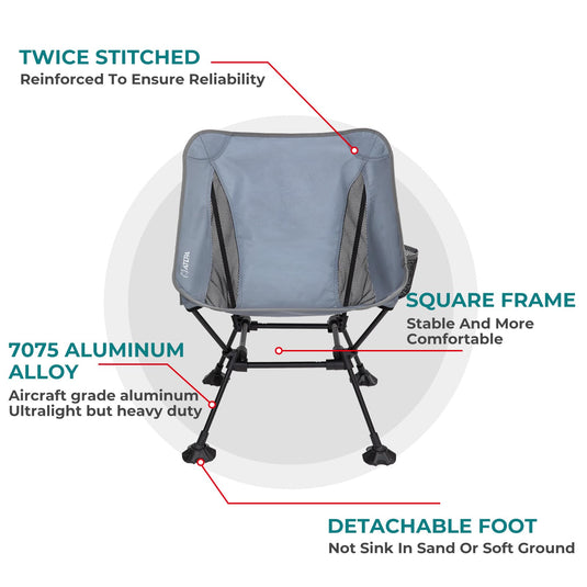 ATEPA Ultralight Square Tall Camping Chair