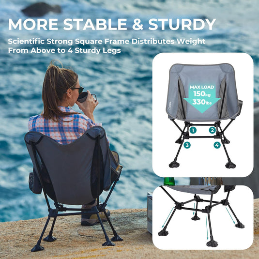 ATEPA Ultralight Square Tall Camping Chair