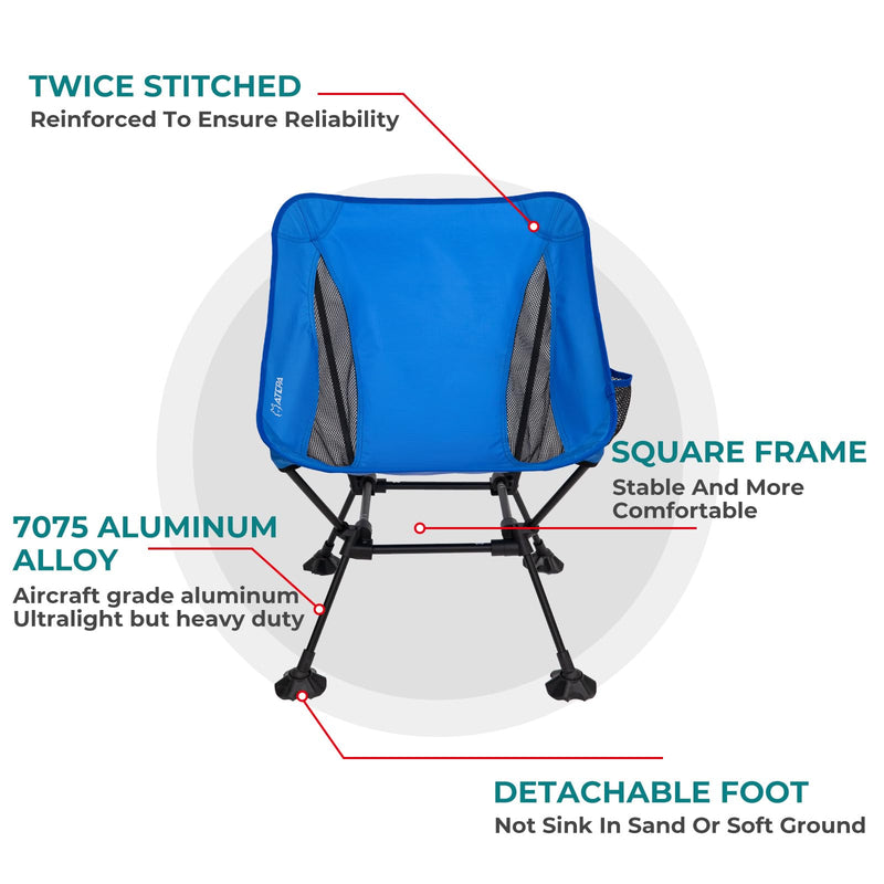 Load image into Gallery viewer, ATEPA Ultralight Square Tall Camping Chair
