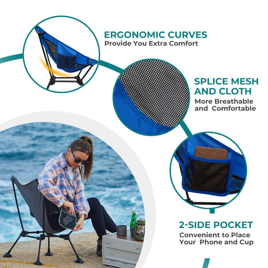 ATEPA Ultralight Square Tall Camping Chair