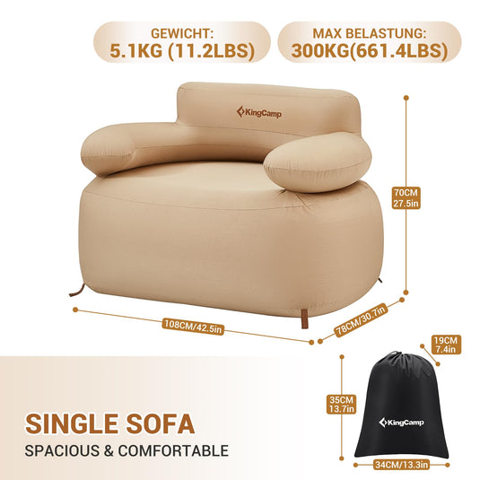 KingCamp SMASHING 70 Single Inflatable Sofa Set